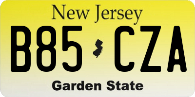NJ license plate B85CZA