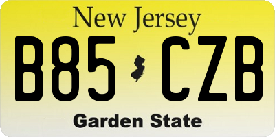 NJ license plate B85CZB