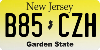 NJ license plate B85CZH