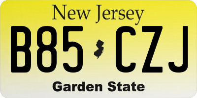 NJ license plate B85CZJ