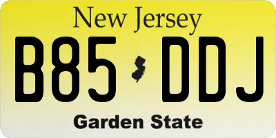 NJ license plate B85DDJ