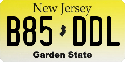 NJ license plate B85DDL