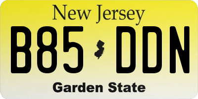 NJ license plate B85DDN