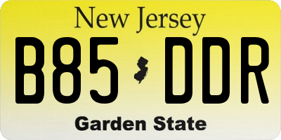 NJ license plate B85DDR