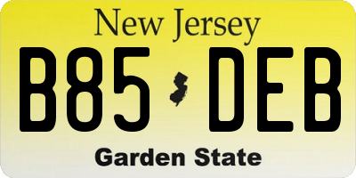 NJ license plate B85DEB