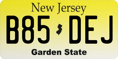 NJ license plate B85DEJ