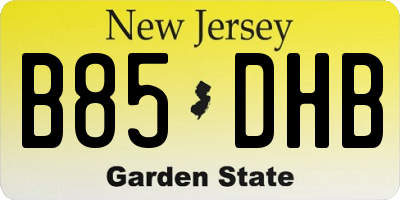 NJ license plate B85DHB