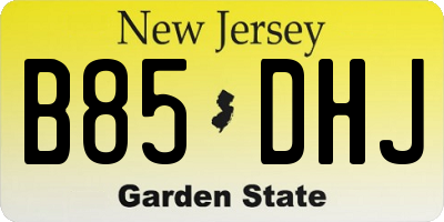 NJ license plate B85DHJ