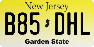 NJ license plate B85DHL