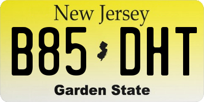 NJ license plate B85DHT