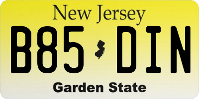 NJ license plate B85DIN