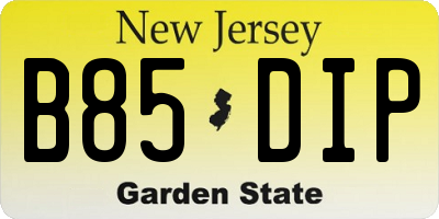 NJ license plate B85DIP