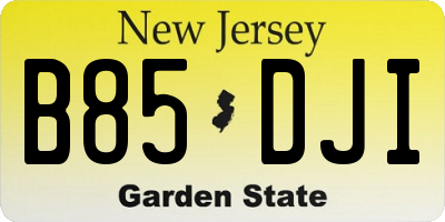 NJ license plate B85DJI