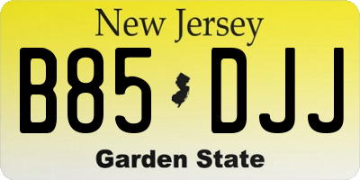 NJ license plate B85DJJ