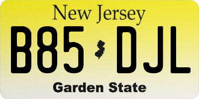 NJ license plate B85DJL