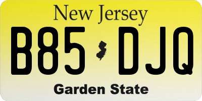 NJ license plate B85DJQ