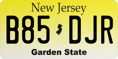 NJ license plate B85DJR