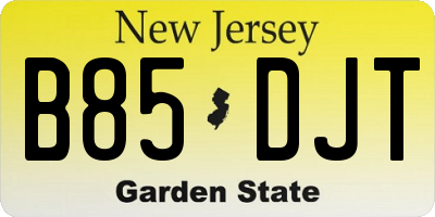 NJ license plate B85DJT