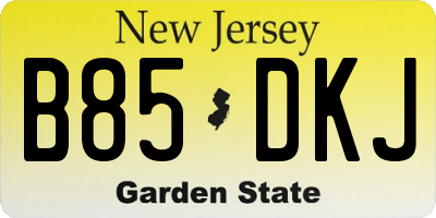 NJ license plate B85DKJ