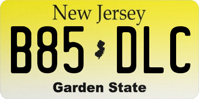 NJ license plate B85DLC