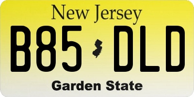NJ license plate B85DLD