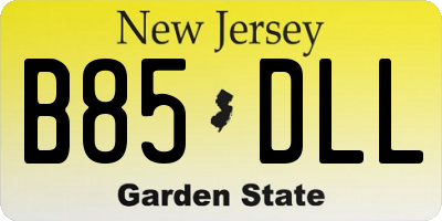 NJ license plate B85DLL