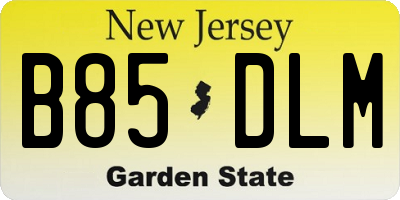 NJ license plate B85DLM