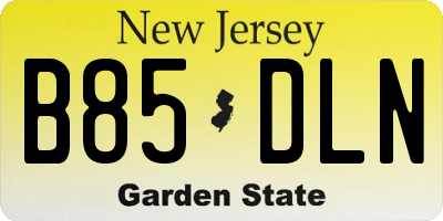 NJ license plate B85DLN