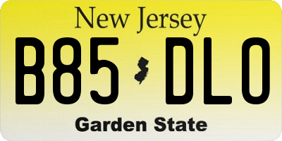 NJ license plate B85DLO