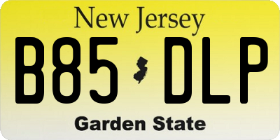 NJ license plate B85DLP