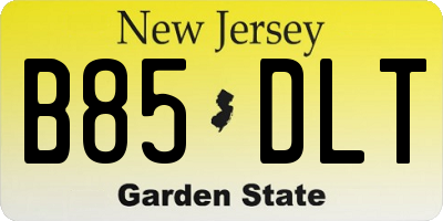 NJ license plate B85DLT