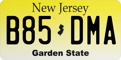 NJ license plate B85DMA