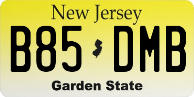 NJ license plate B85DMB