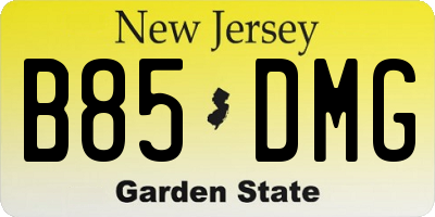 NJ license plate B85DMG