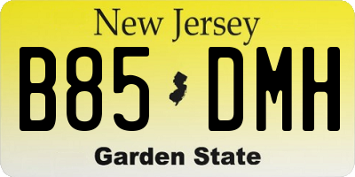 NJ license plate B85DMH