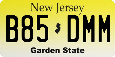 NJ license plate B85DMM