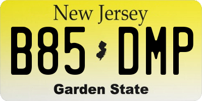 NJ license plate B85DMP