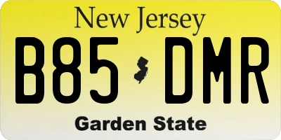 NJ license plate B85DMR