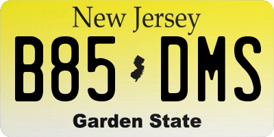 NJ license plate B85DMS
