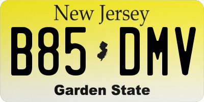 NJ license plate B85DMV