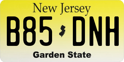 NJ license plate B85DNH