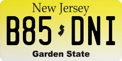 NJ license plate B85DNI