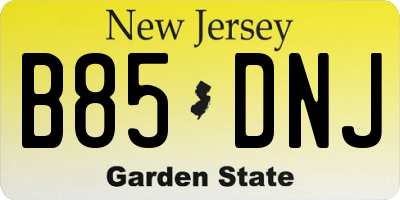 NJ license plate B85DNJ