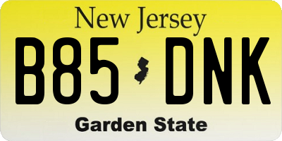 NJ license plate B85DNK