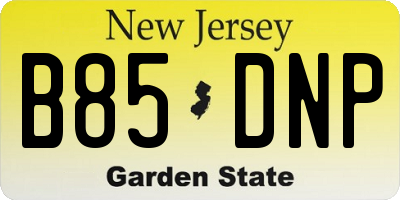 NJ license plate B85DNP
