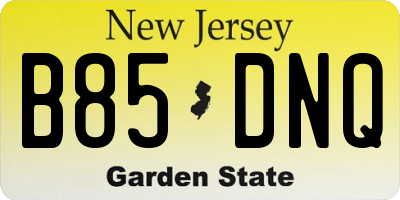 NJ license plate B85DNQ