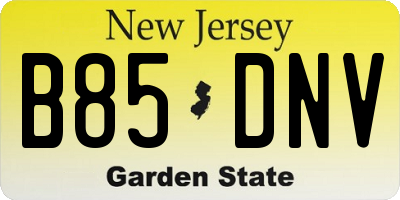NJ license plate B85DNV