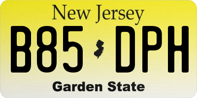 NJ license plate B85DPH