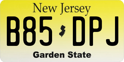 NJ license plate B85DPJ