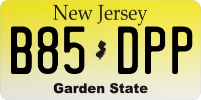 NJ license plate B85DPP